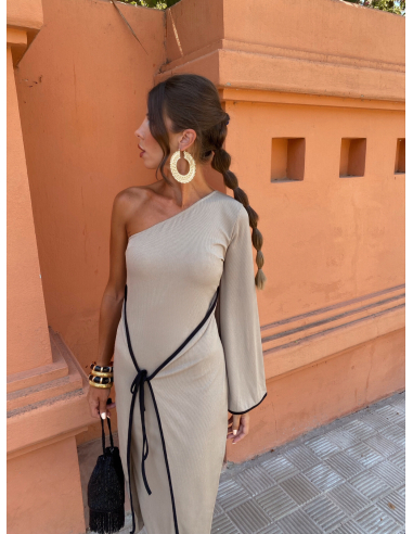 Vestido Natalino Taupe