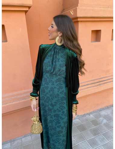 Kaftan Largo de Terciopelo Verde