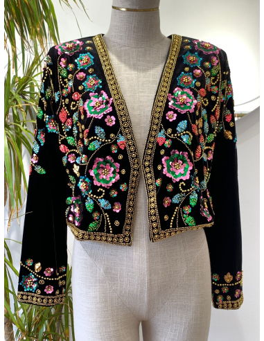 Chaqueta Terciopelo Flores